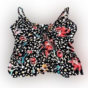 PATRONS OF PEACE BLACK FLORAL TANK TOP // SIZE SMALL🌸